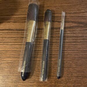 Vtg 3 Set Estee Lauder Makeup Brushes Face Cheeks Eyes Powder Bronzer Blue Gold